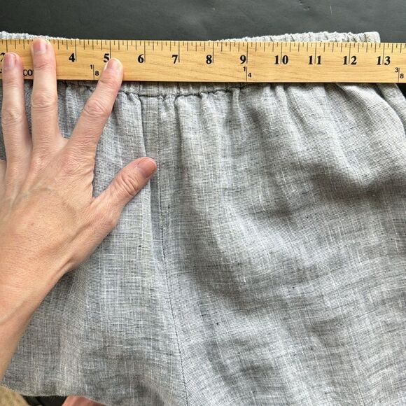 LA Blend Wide Leg Linen Pull On Lagenlook Boho Pants Beaded Sequin Hems Size M - Picture 12 of 14